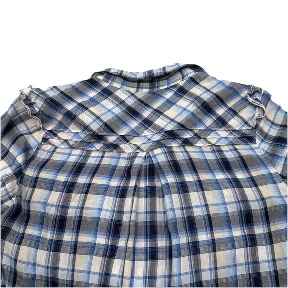 Vintage Juicy Couture Womens Dress Blue Plaid Tunic Western Size 2 Belted 90s - Picture 8 of 10